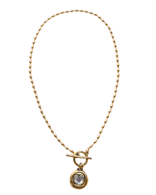 Bezel Heart Necklace