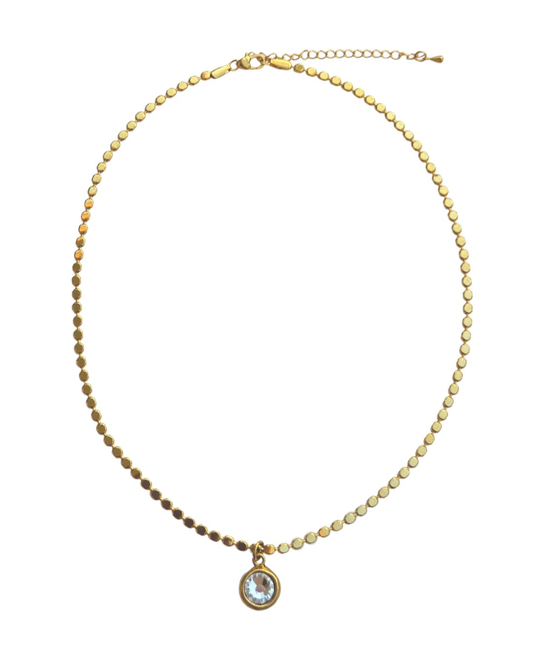 Coin Chain Bezel Necklace
