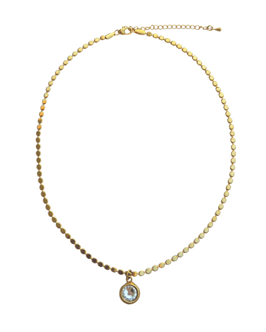 Coin Chain Bezel Necklace