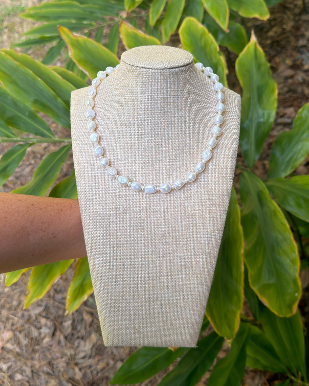 Beaded pearl necklace