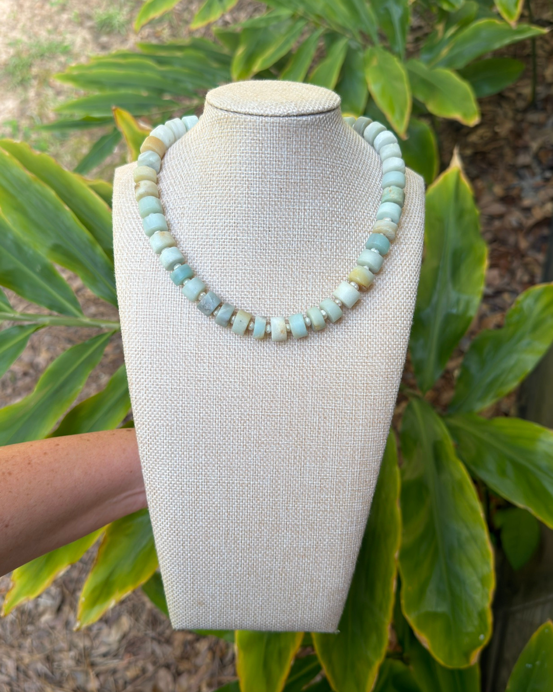 Amazonite & pearl necklace
