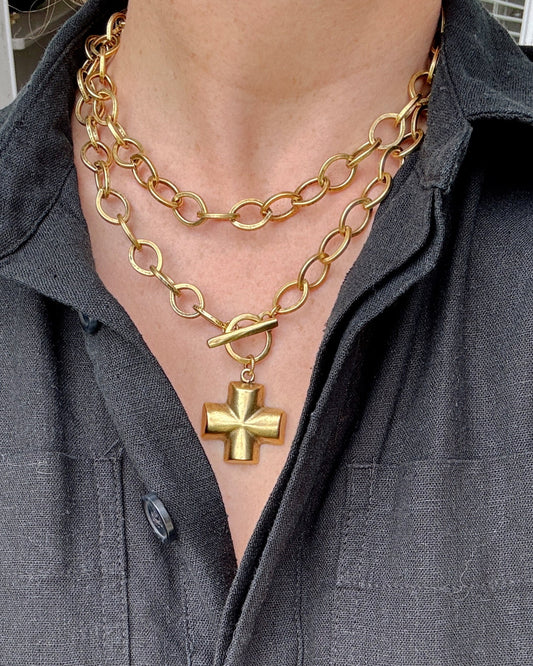 Cross Chain Wrap Necklace