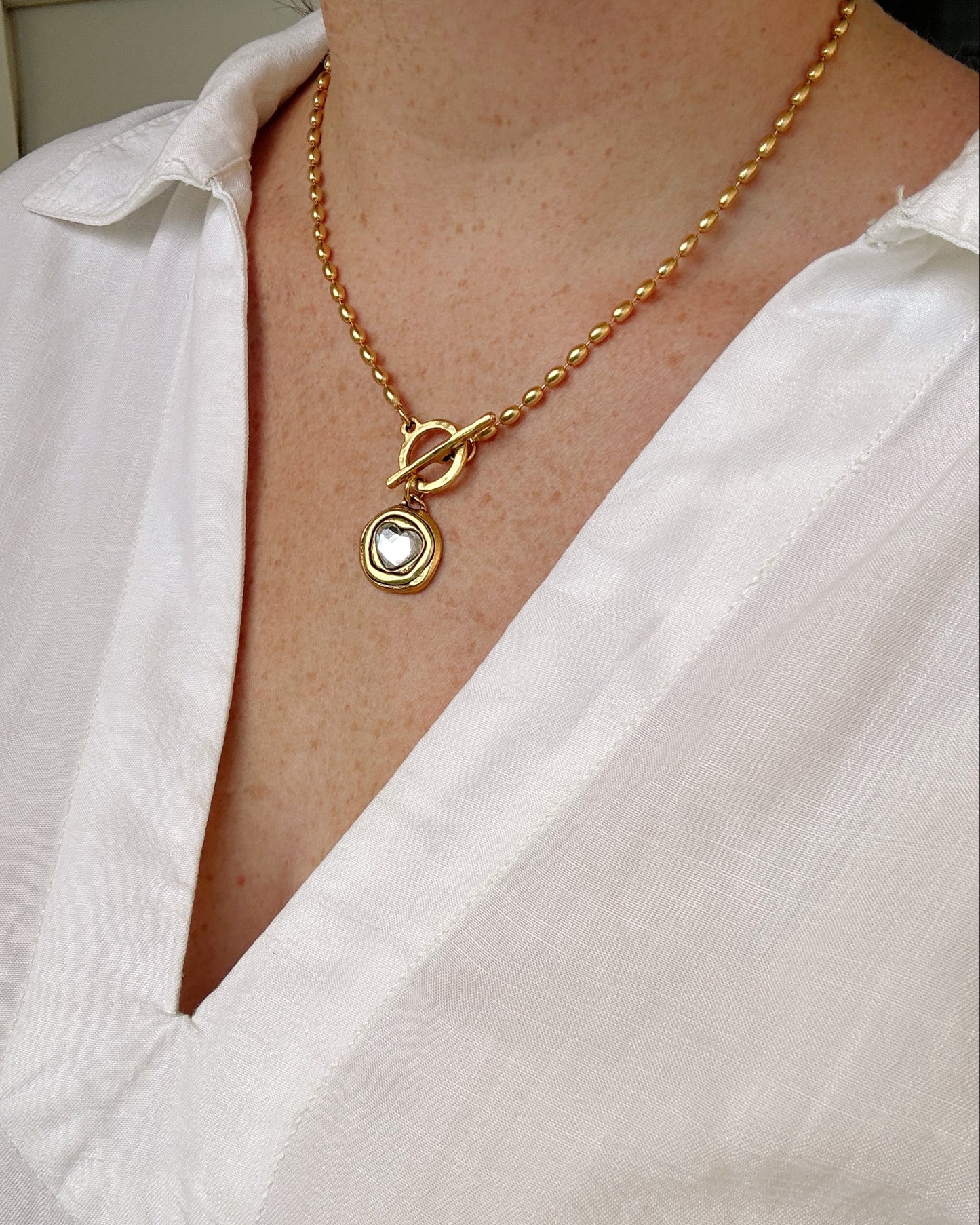 Bezel Heart Necklace